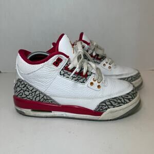 Nike Air Jordan 3 Retro OG Sneaker Shoes Cardinal Red Youth Size 4